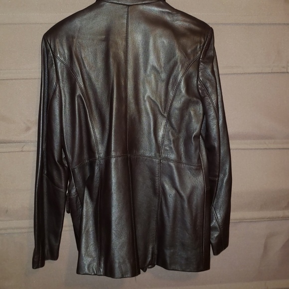 Dark brown leather jacket - Picture 2 of 4